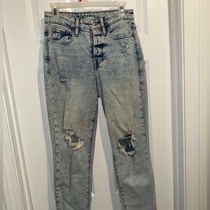 Old Navy Light Blue High Rise Distressed Jeans